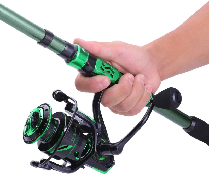 Fishing Rod and Reel Combo - Carbon Fiber Telescopic pole - Reel 12 +1 BB, Case