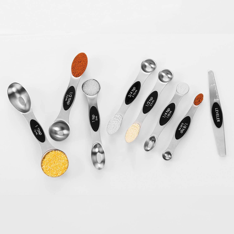 Measuring Cups and Magnetic Measuring Spoons Set, Stainless Steel 