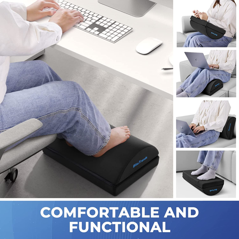 Adjustable Foot Rest for Desk, Car, Home - Pain Relief Stool