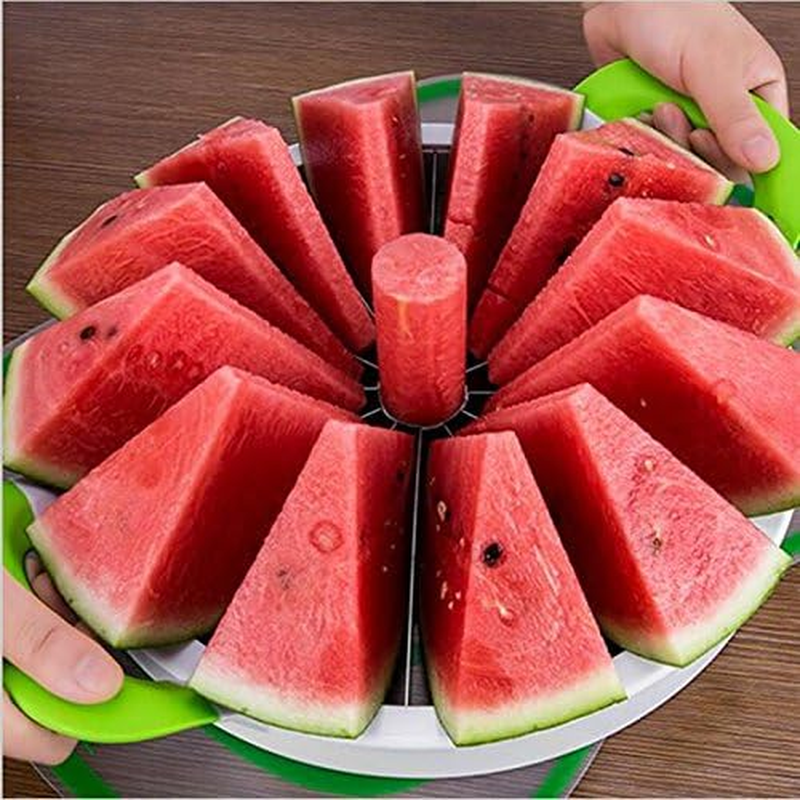 Extra Large Watermelon Slicer with Silicone Handle and Stainless Steel Blade