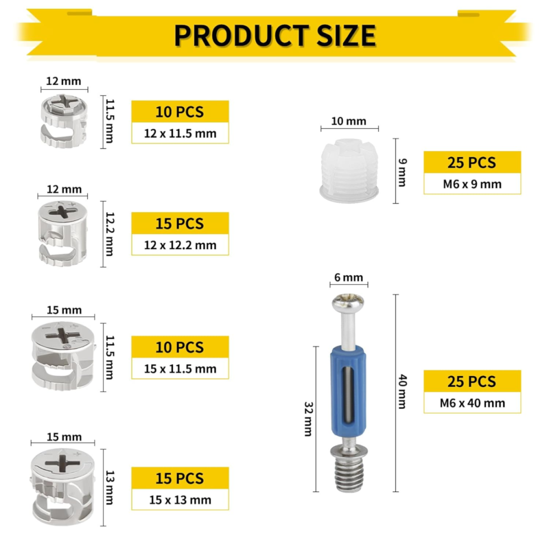 304 Stainless Steel Fender Washers & Eccentric Cam Locks - Furniture Connectors