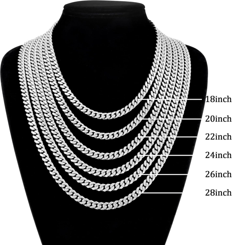 Men's 3.5mm Stainless Steel Cuban Link Chain Necklace, 24 Inch