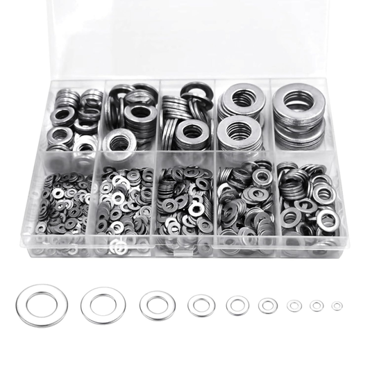 900-Pc 304 Stainless Steel Flat & Fender Washers Assortment Kit for Bolts