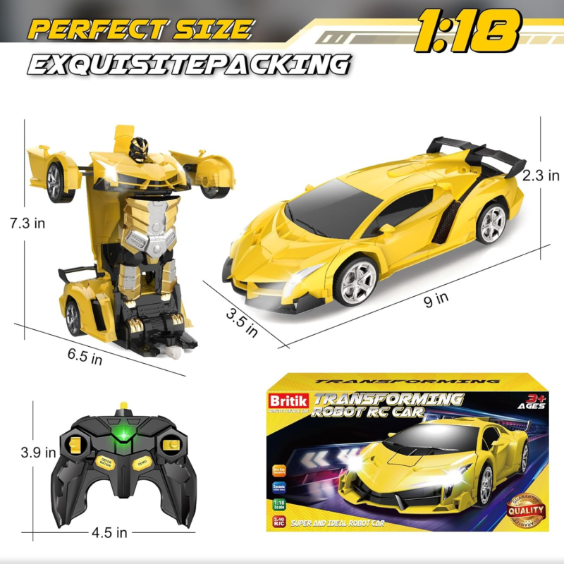 Transforming Remote Control Car Toy for Kids 3-12 – Fun Boys' Toy