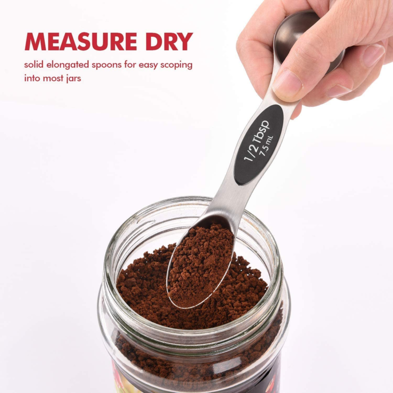 Measuring Cups and Magnetic Measuring Spoons Set, Stainless Steel 