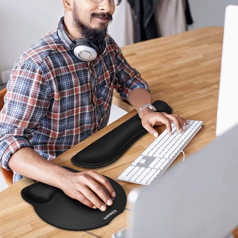 Ergonomic Gel Mouse Pad and Keyboard Wrist Rest for Comfort and Pain Relief