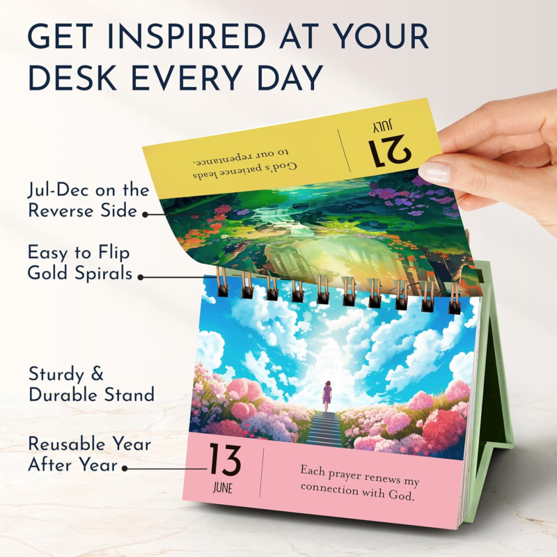 Inspirational Desk Calendar with Prayers and Blessings for Women