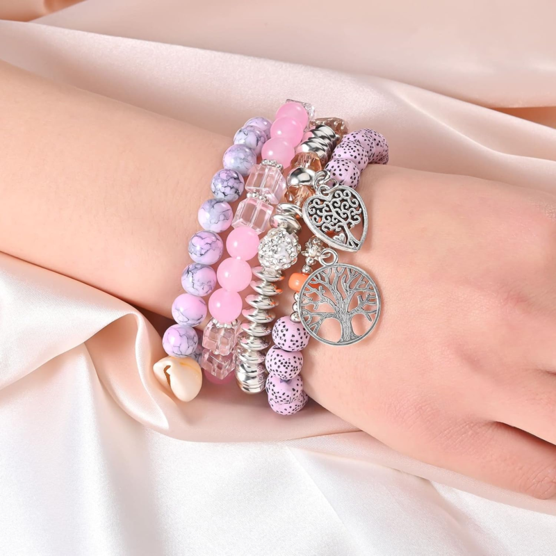 Bohemian Stackable Bracelet Set - Multi-Color Hippie Jewelry