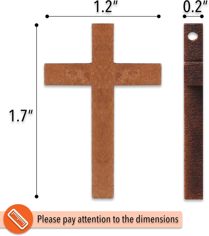 Wooden Crosses Bulk Pack - 50 Small Crosses for Crafts and Easter Fillers