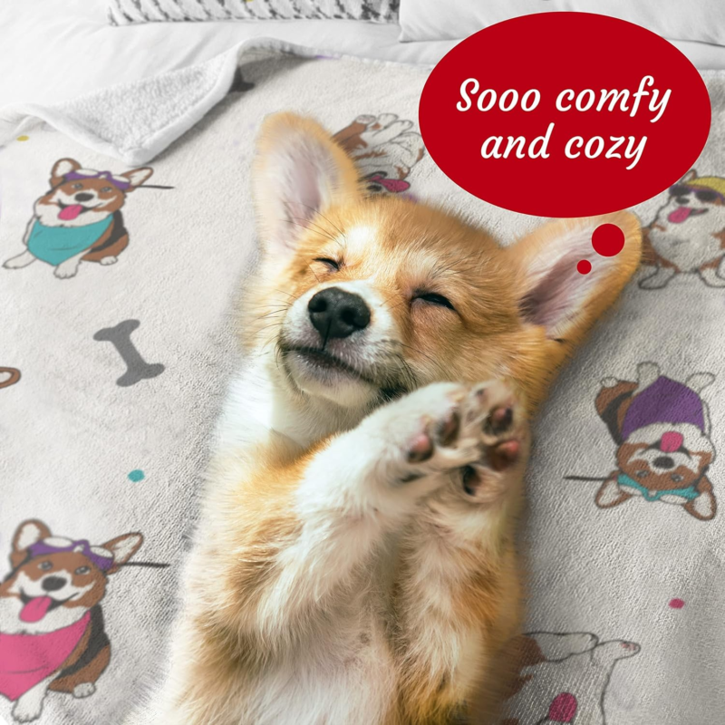 Corgi Sherpa Throw Blanket - Ideal Gift for Corgi Enthusiasts