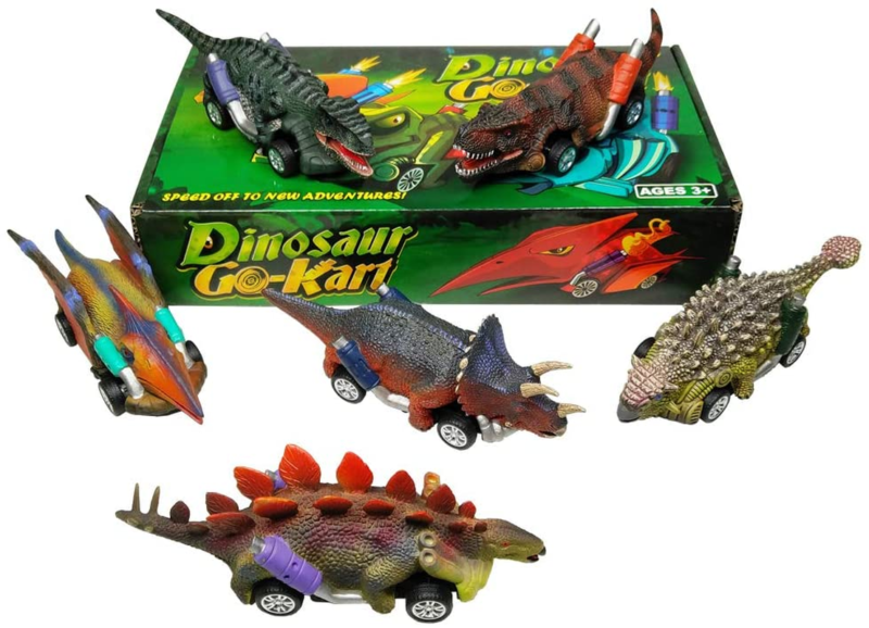 6-Pack Dinosaur Pull-Back Cars – Fun Dino Toy Set for Kids Ages 3+