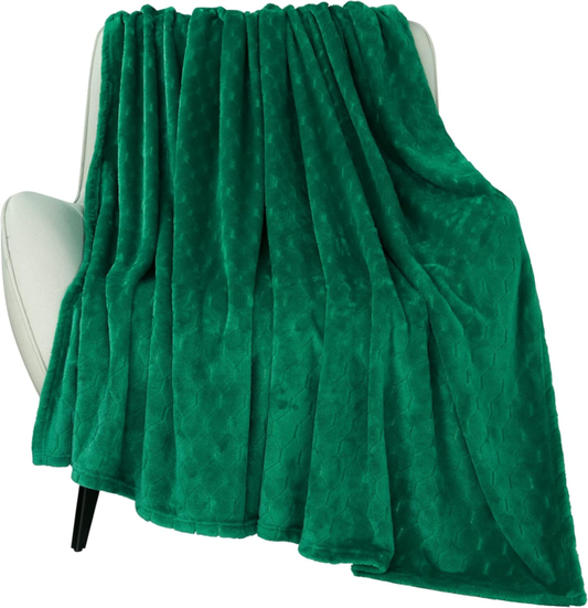 Super Soft Fleece Throw Blanket 50" x 60" - Emerald Green Cozy Plush