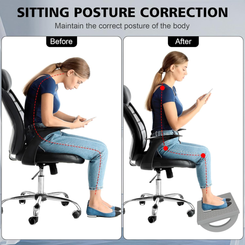 Ergonomic Rocking Foot Rest with Massage for Office and Home Use