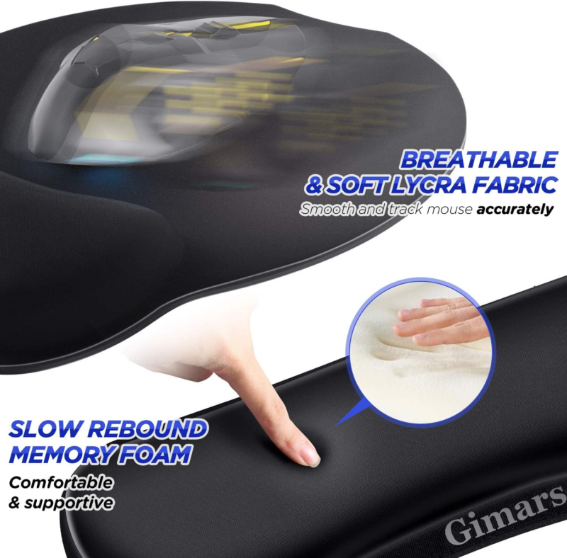 Ergonomic Gel Mouse Pad and Keyboard Wrist Rest for Comfort and Pain Relief