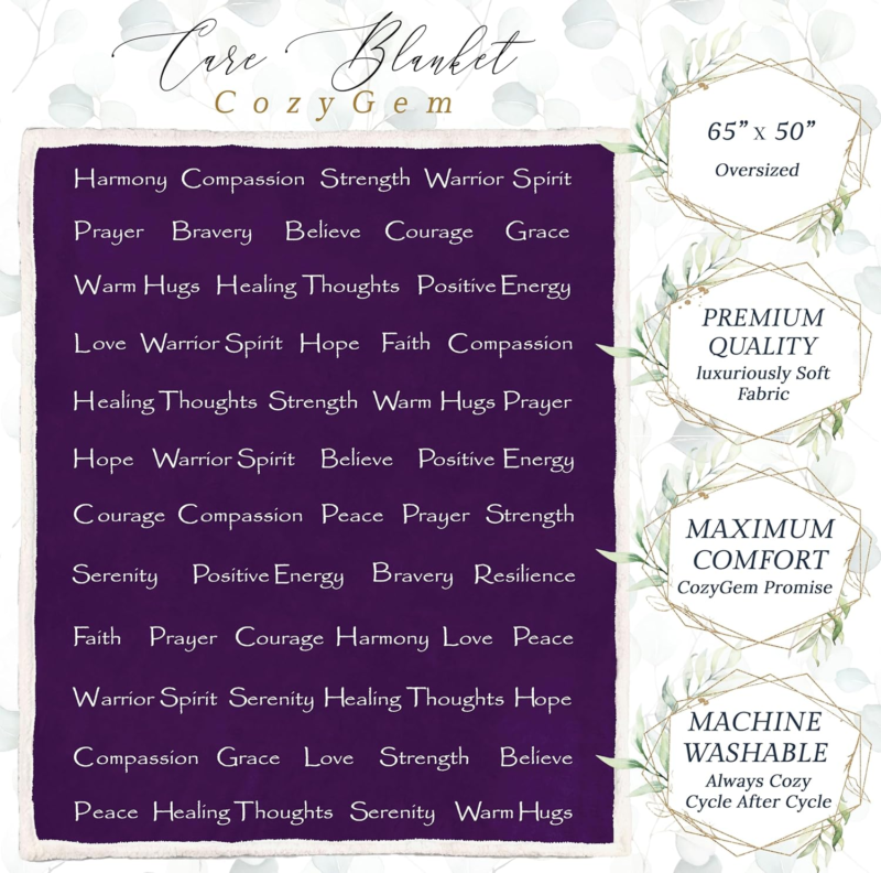 Healing Throw Blanket - Comfort Gift for Cancer Patients and Survivors