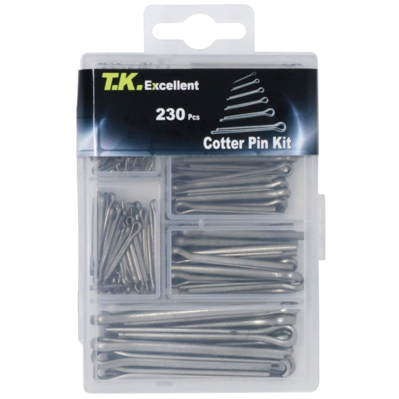 304 Stainless Steel Cotter Pin Assortment Kit - 230 Pcs Fasteners