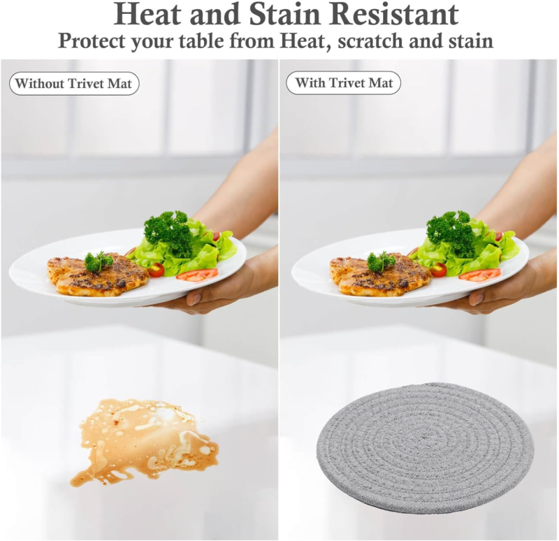 7" Heat Resistant Trivets and Hot Pads for Kitchen Essentials