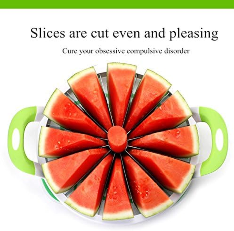 Extra Large Watermelon Slicer with Silicone Handle and Stainless Steel Blade