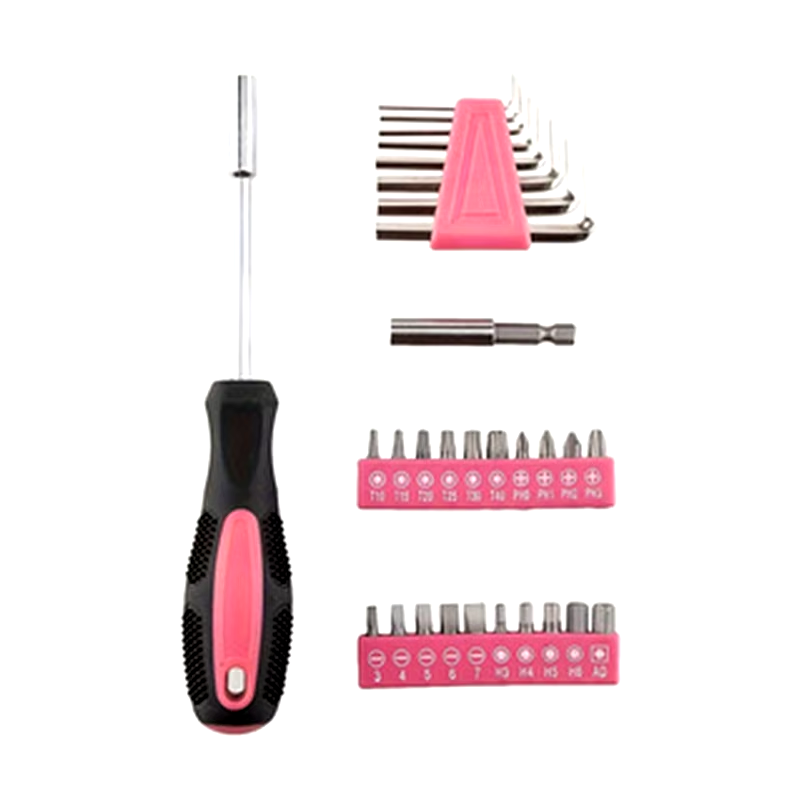 39-Piece Pink Tool Kit for Women - Essential Tools for Home and Office