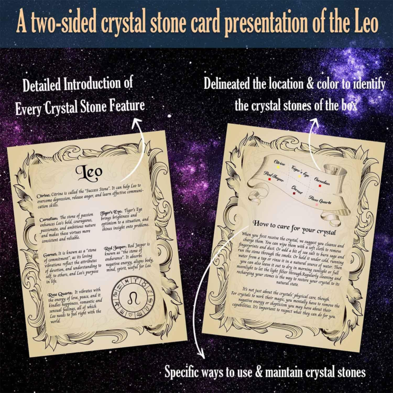  Natural Healing Crystals with Horoscope Box Set