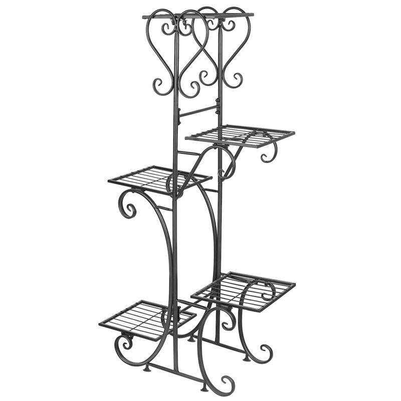 5-Tier Indoor/Outdoor Metal Plant Stand for Flower Pots Display