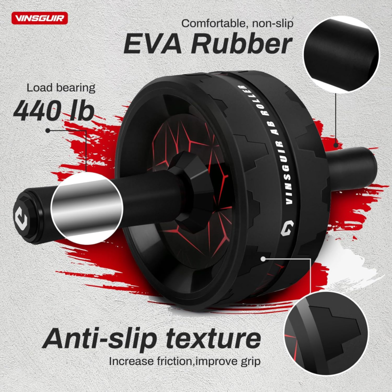 Ab Roller Wheel for Core Strength Training with Knee Pad Accessories