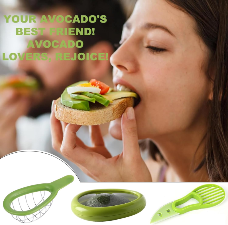 3-Piece Avocado Slicer Set with Saver, Peeler, and Cutter Kitchen Tools