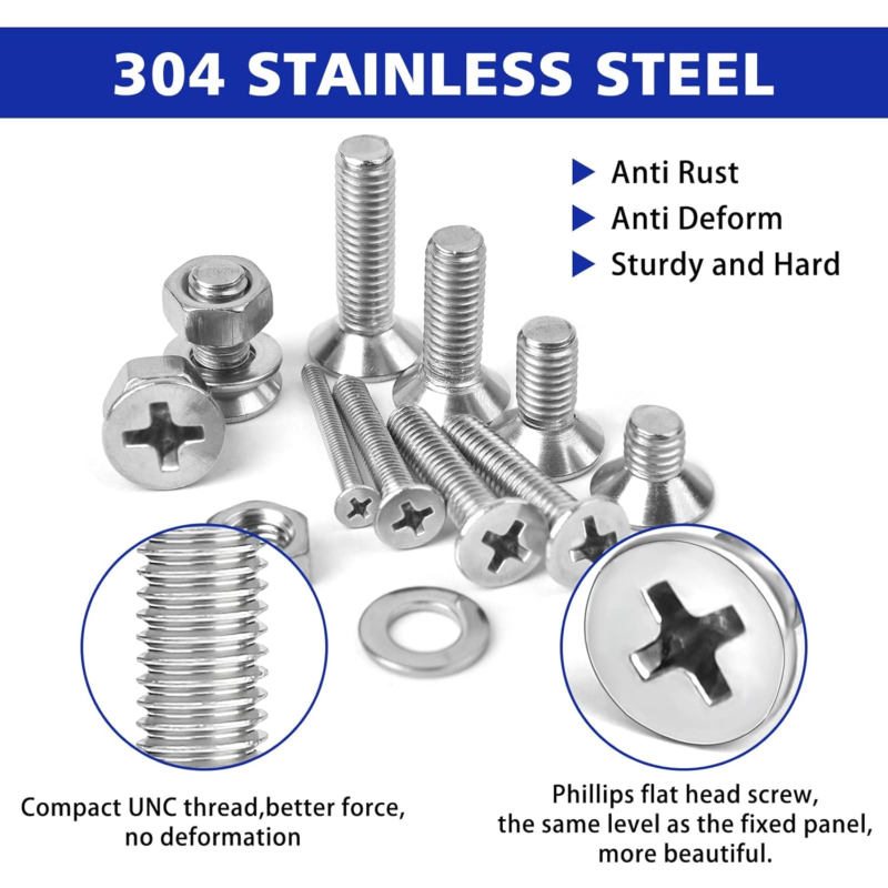 1575-Piece Stainless Steel Nuts and Bolts Assortment with Organizer Box