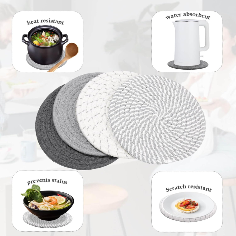 7" Heat Resistant Trivets and Hot Pads for Kitchen Essentials