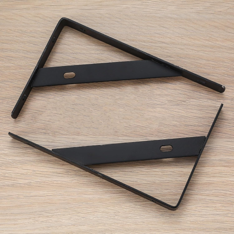 Heavy Duty L-Shaped Metal Shelf Brackets - 8 Pack (3.7" x 6")