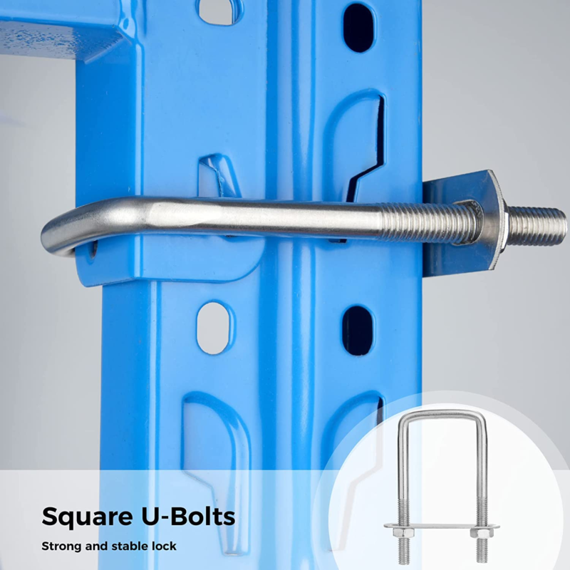 Stainless Steel Square U-Bolt with Nuts & Plate for Trailer, 2” W X 4.3” L