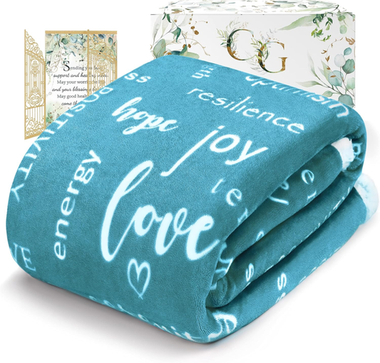 Inspirational Healing Throw Blanket for Men and Women - Teal