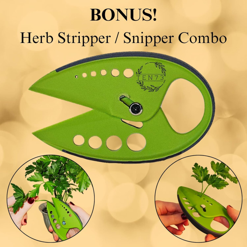 Stainless Steel 5-Blade Herb Scissors with Safety Cover and Cleaning Comb