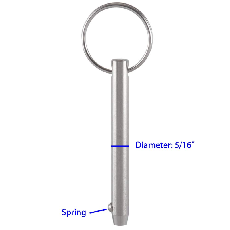 2 Pack 5/16" Quick Release Pins, 316 Stainless Steel Marine Hardware