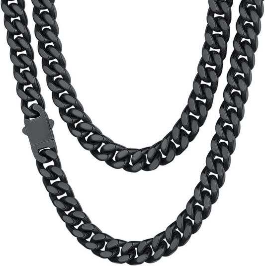 Stainless Steel Men's Cuban Link Necklace, Gift Box Included