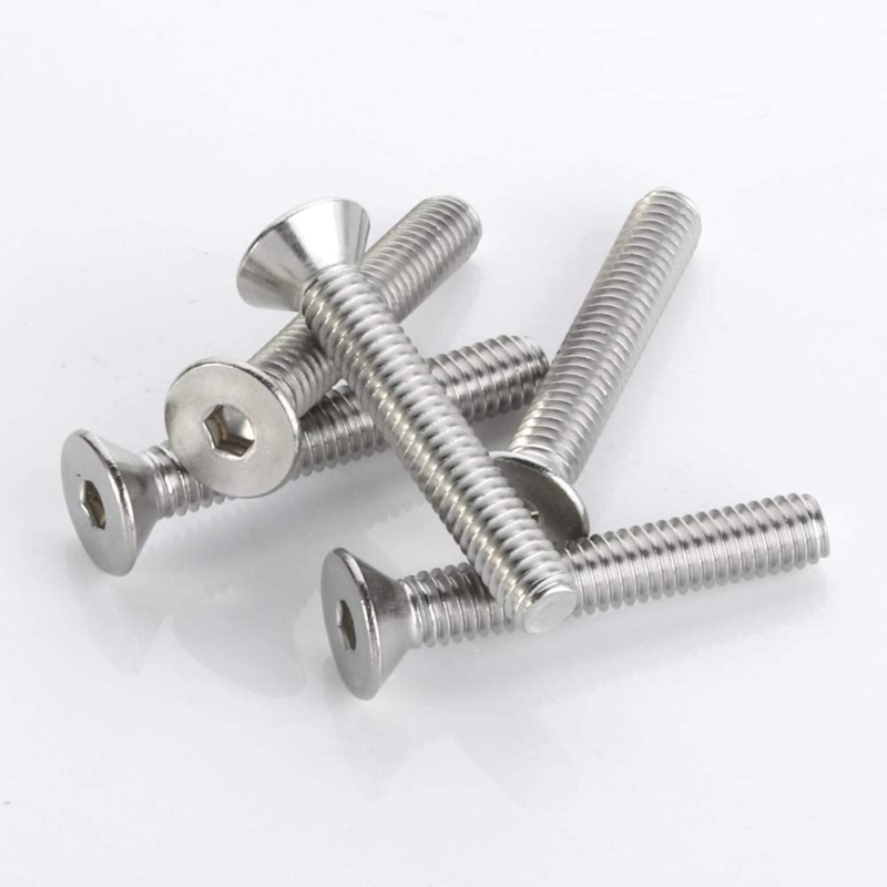 10-Pack 3/8-16 x 1" Flat Head Socket Cap Screws – 18-8 Stainless Steel