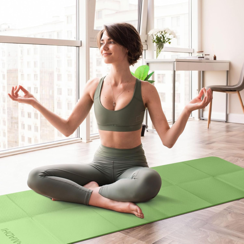 Travel Yoga Mat Set with Resistance Bands and Storage Bag, Non-Slip