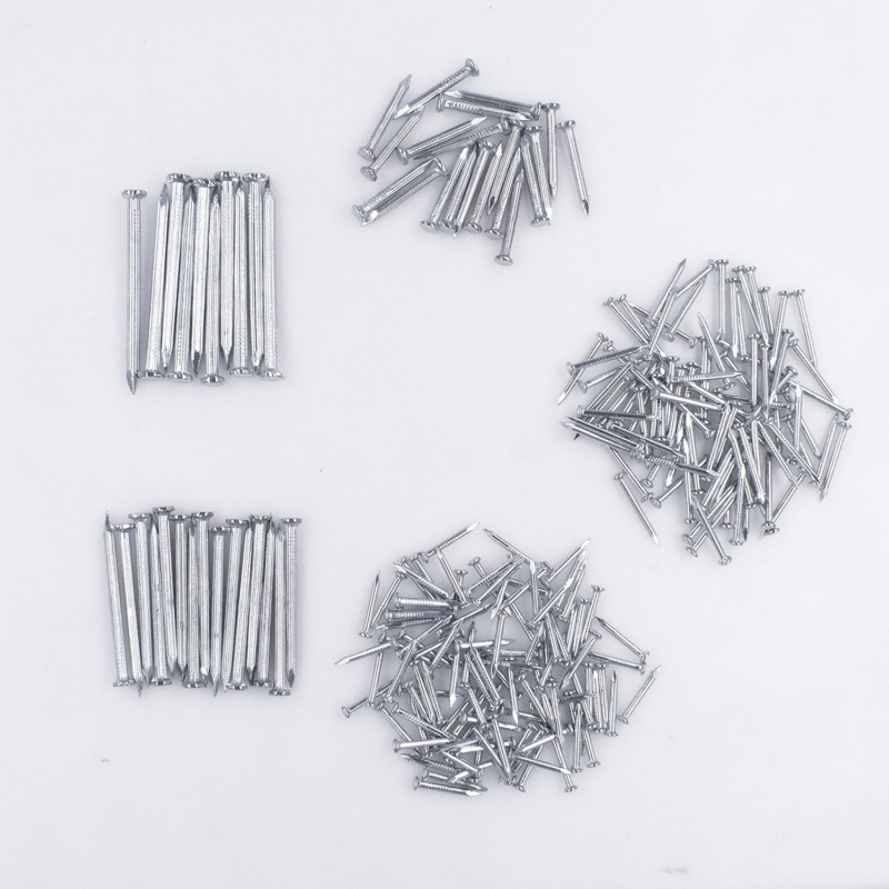 220-Pc Brick & Steel Nails Kit - Galvanized Concrete Nails, 5 Sizes Assorted