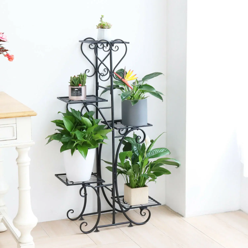 5-Tier Indoor/Outdoor Metal Plant Stand for Flower Pots Display