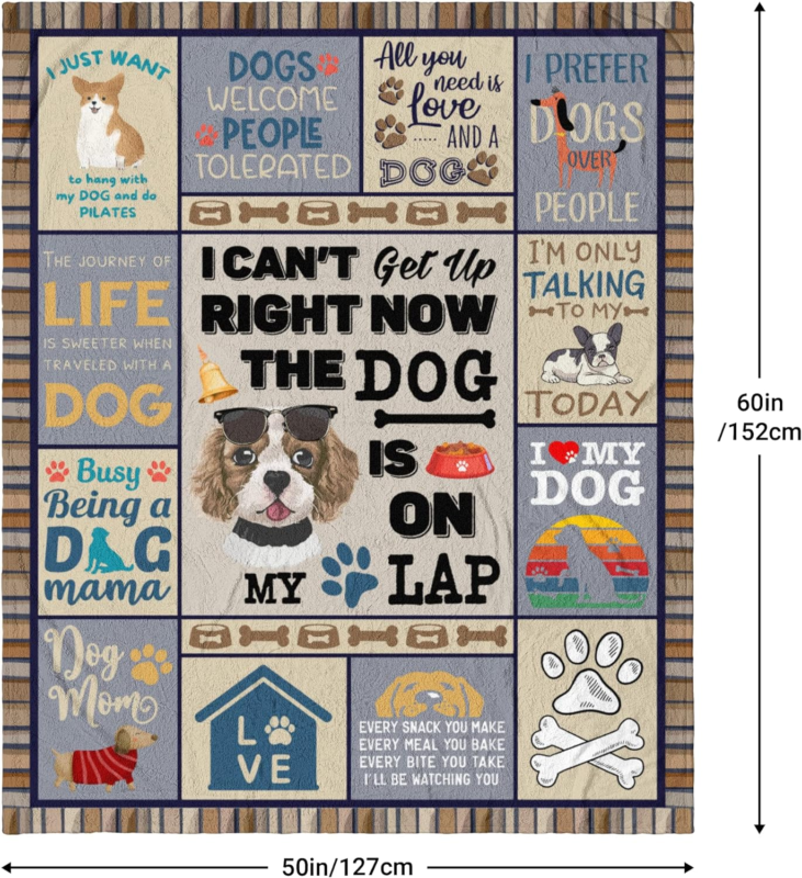  Dog Mom Throw Blanket - 50x60" Gift for Dog Lovers