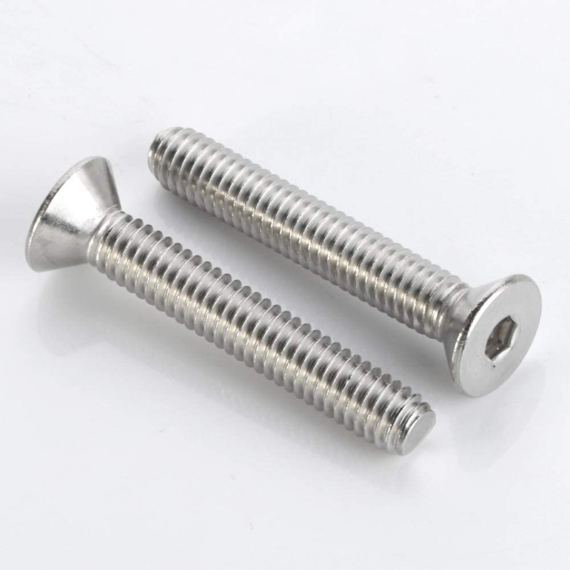 10-Pack 3/8-16 x 1" Flat Head Socket Cap Screws – 18-8 Stainless Steel