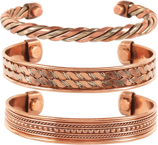 Hand Crafted Healing Copper Bracelet Chakra Jewelry Cuff Women - Men.