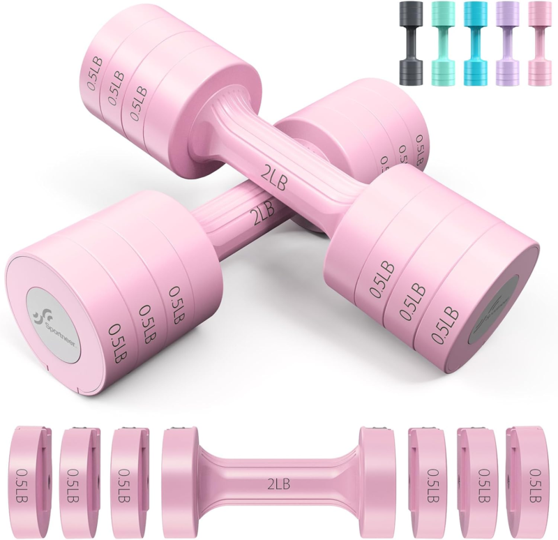 Adjustable Dumbbells Set: 5 Lb Weights for Home Gym Training