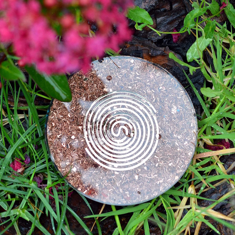 Water Charging Plate with Lapis Lazuli Healing Crystals and Flower of Life