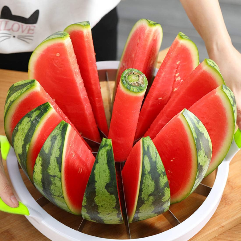 Extra Large Watermelon Slicer with Silicone Handle and Stainless Steel Blade