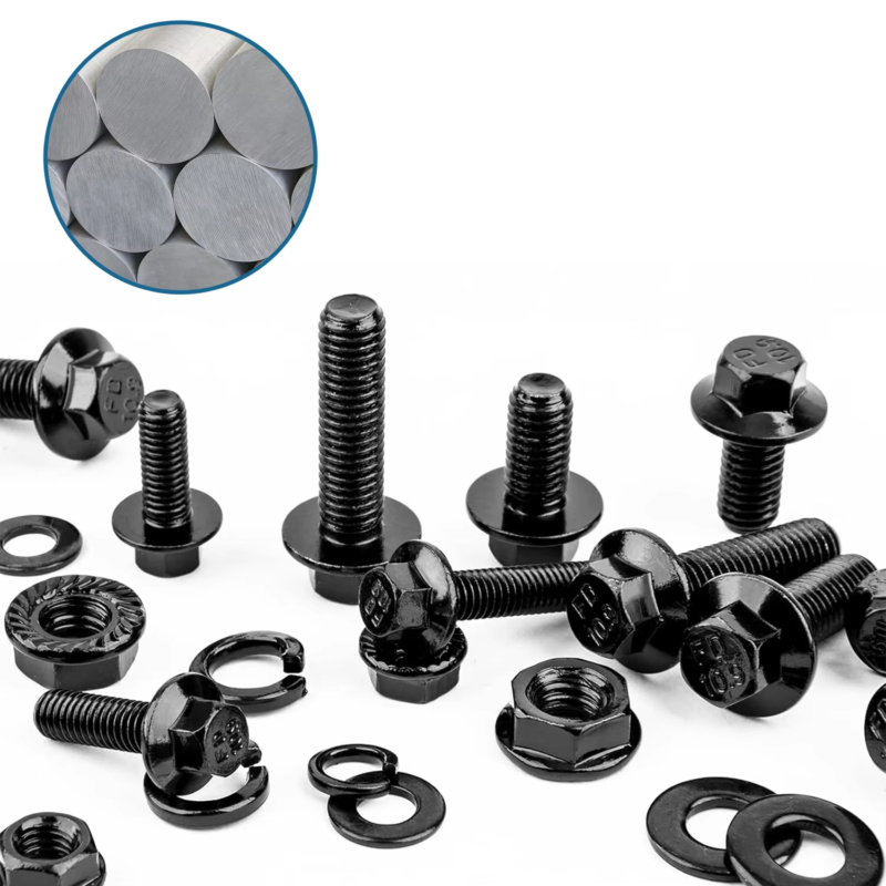 260-Piece Hex Cap Flange Bolt Assortment Kit with Screws, Nuts & Washers