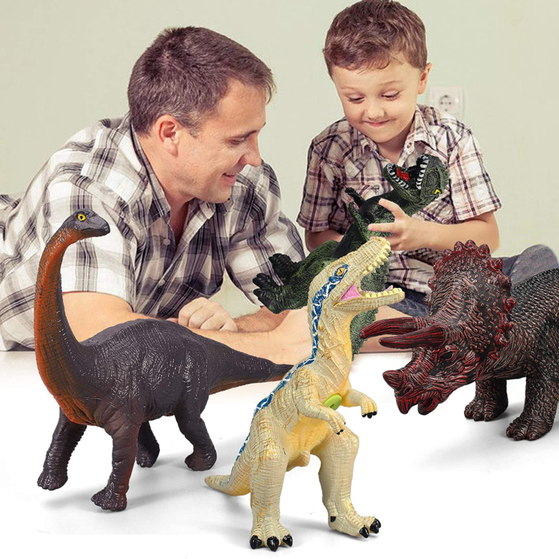 6 Piece Jumbo Dinosaur Toys for Kids Ages 3-5, Large Soft 