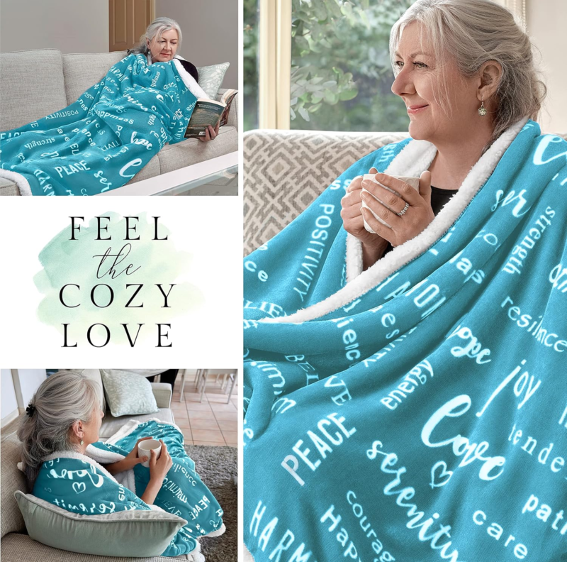 Inspirational Healing Throw Blanket for Men and Women - Teal