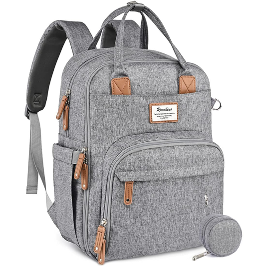 Diaper Bag Backpack, Multifunction Travel Back Pack, Waterproof and Stylish,Gray