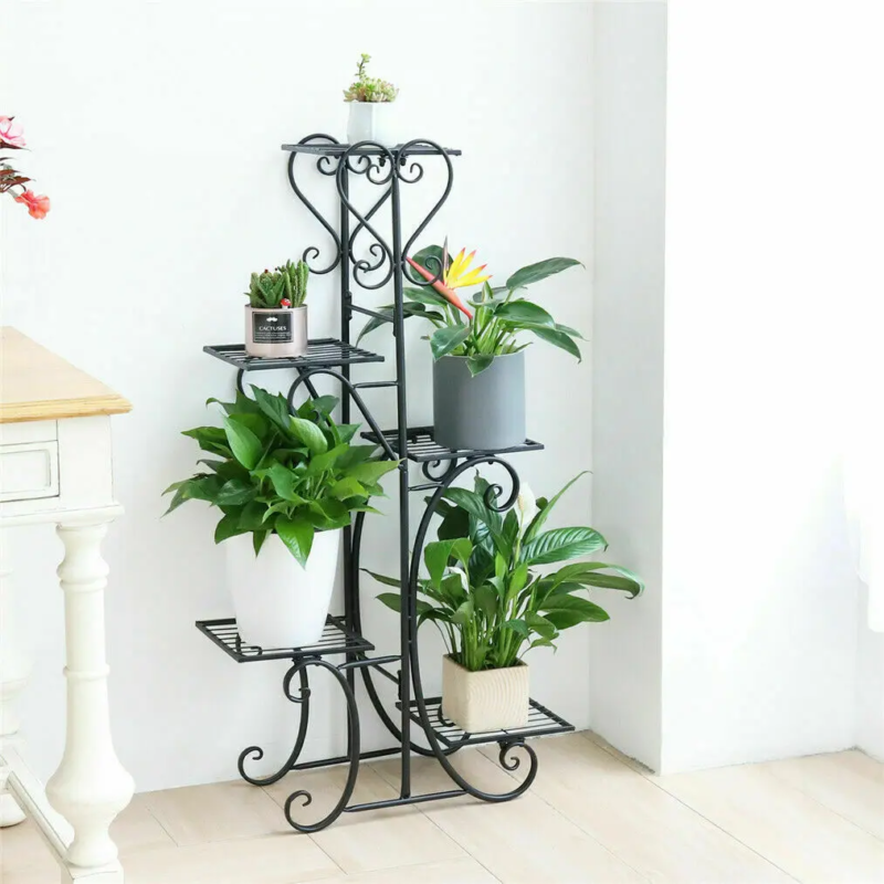 5-Tier Indoor/Outdoor Metal Plant Stand for Flower Pots Display